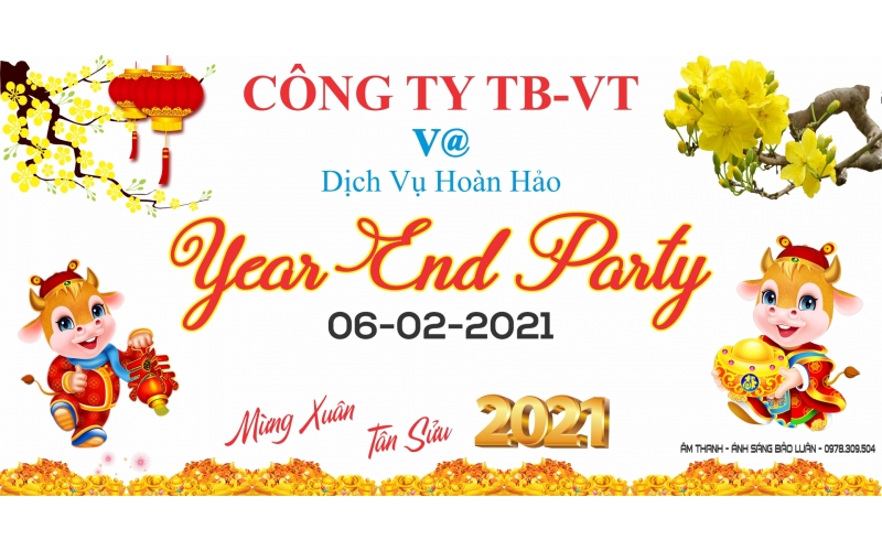 Thiết Kế Background Year End Party cho Cty TB-VT