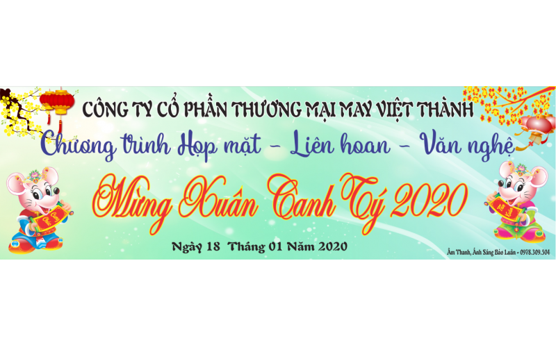 Thiết kế Background Xuân Cho Cty May Việt Thành